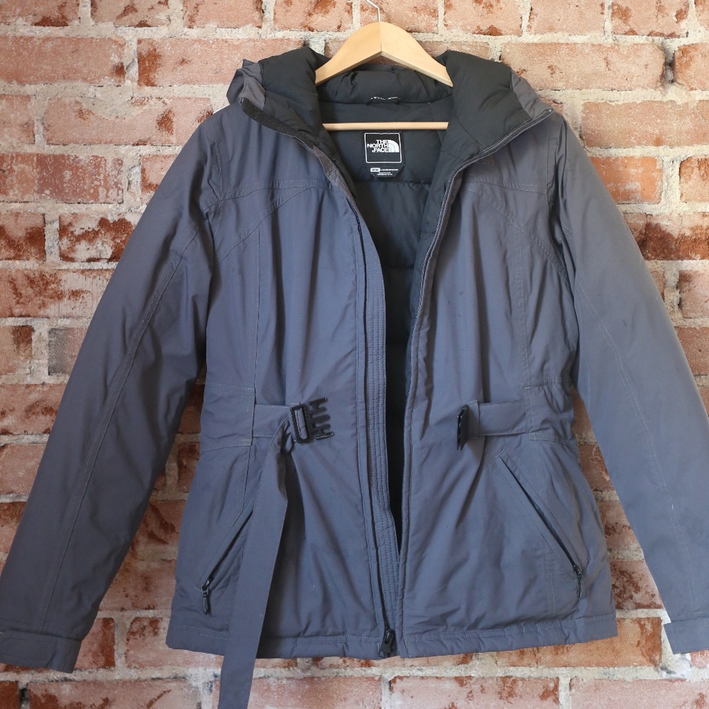 North Face Grey Hooded DownJacket